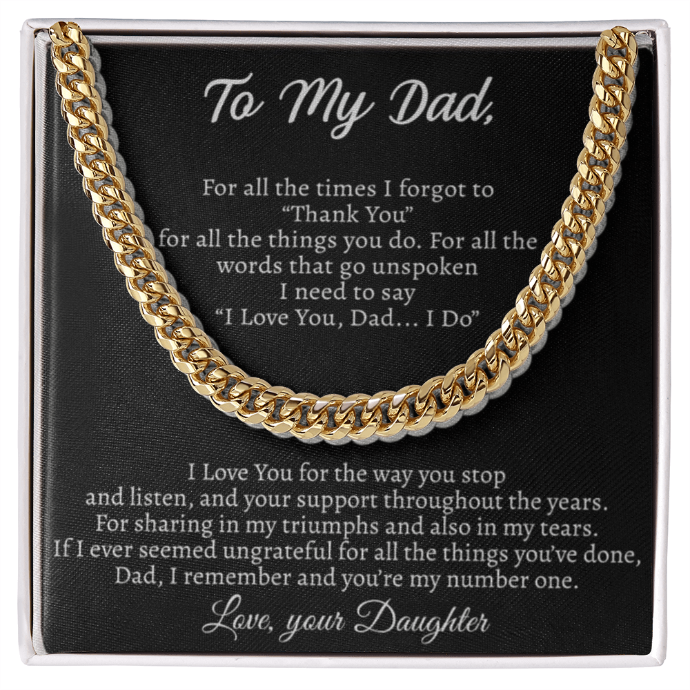 The ‘Thank You Dad' Cuban Link Chain: A Daughter's Tribute to Her First Hero