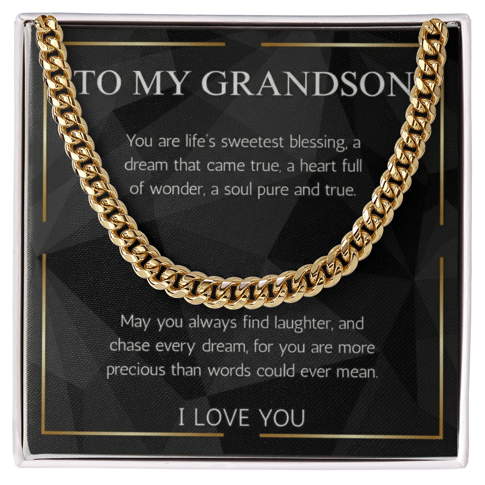 The Precious Grandson Cuban Link Chain: A Gift of Love, Blessings, and Encouragement