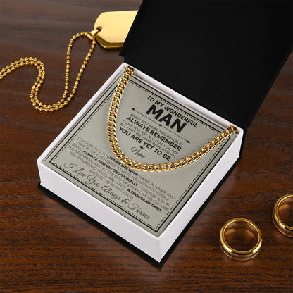 I Love You Always & Forever – Men's Cuban Link Bracelet Gift ShineOn Fulfillment