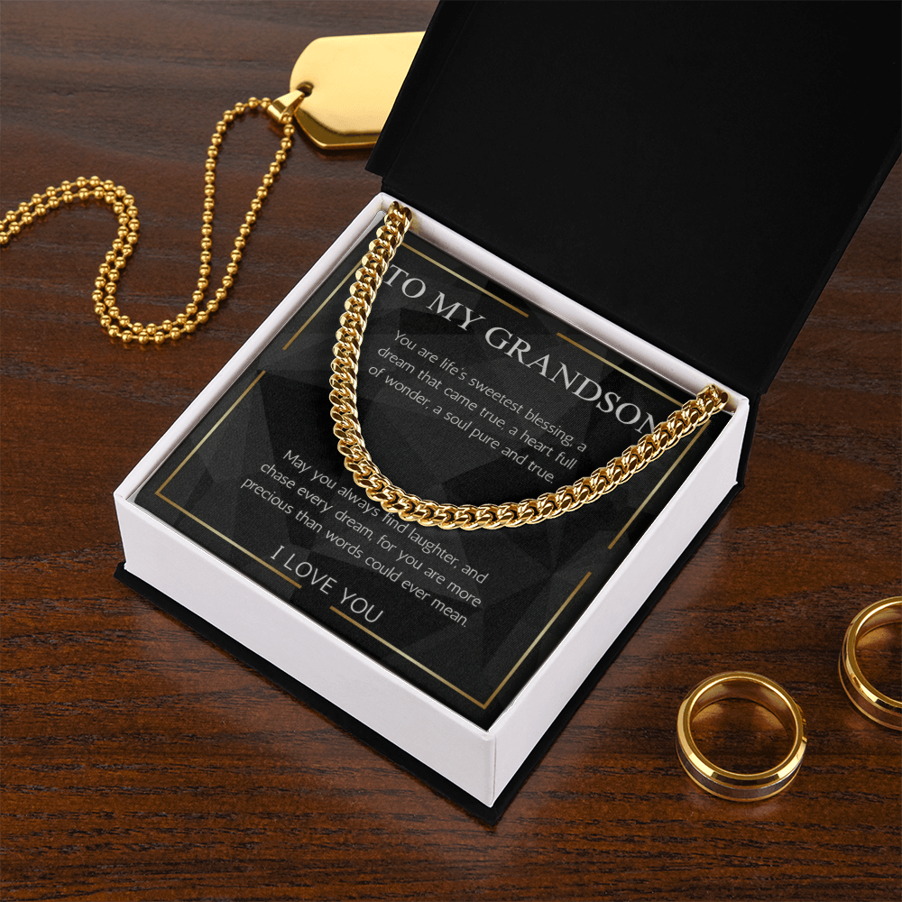 The Precious Grandson Cuban Link Chain: A Gift of Love, Blessings, and Encouragement