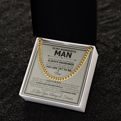 I Love You Always & Forever – Men's Cuban Link Bracelet Gift ShineOn Fulfillment
