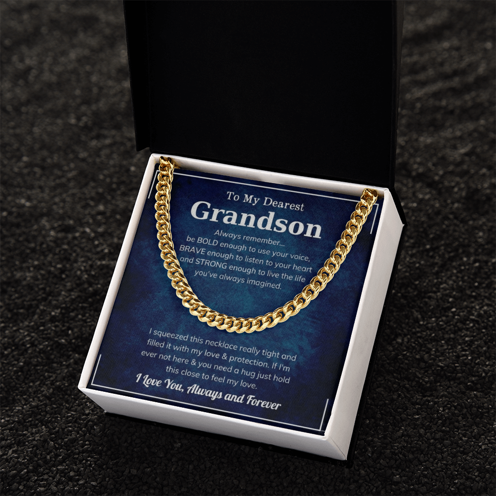 The Brave Grandson Cuban Link Chain: A Gift of Strength, Love, and Protection