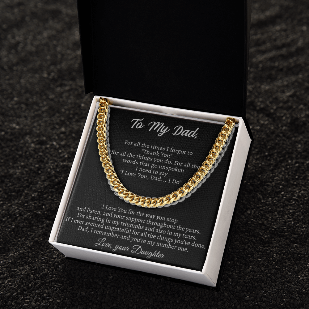 The ‘Thank You Dad' Cuban Link Chain: A Daughter's Tribute to Her First Hero