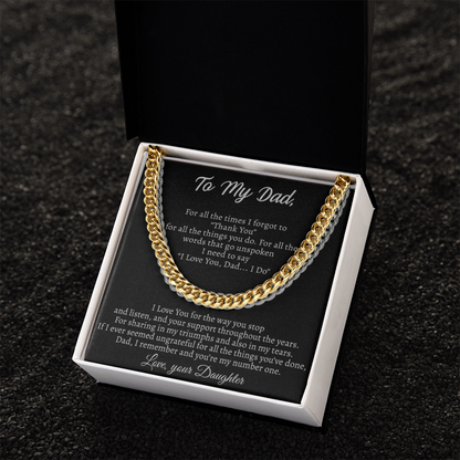 The ‘Thank You Dad' Cuban Link Chain: A Daughter's Tribute to Her First Hero