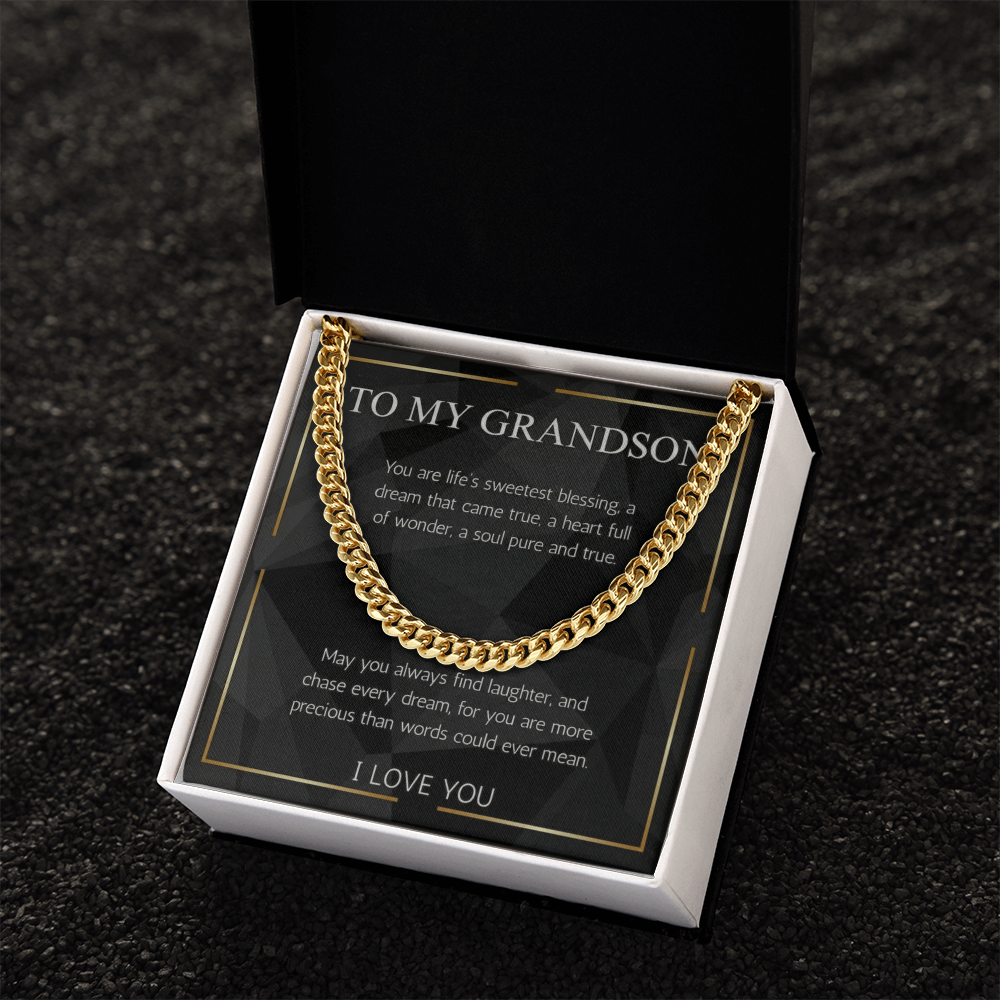 The Precious Grandson Cuban Link Chain: A Gift of Love, Blessings, and Encouragement