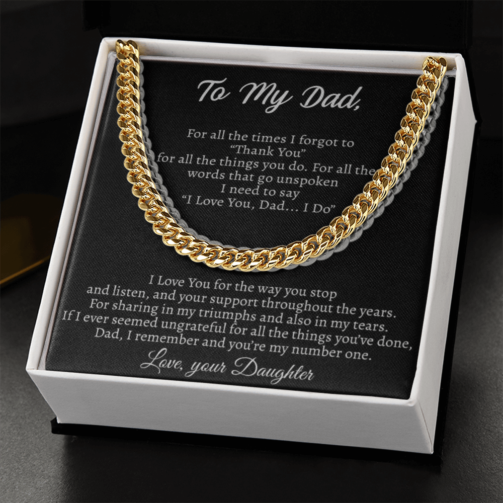 The ‘Thank You Dad' Cuban Link Chain: A Daughter's Tribute to Her First Hero