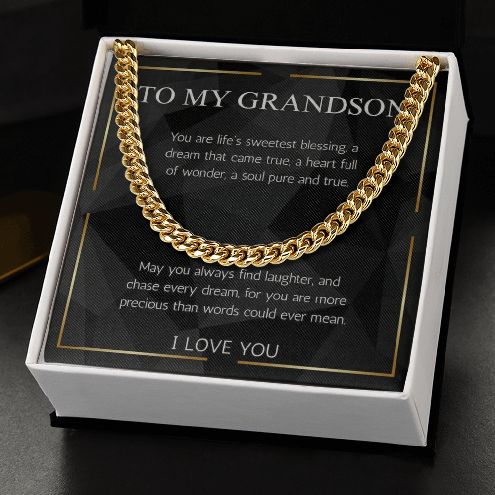 The Precious Grandson Cuban Link Chain: A Gift of Love, Blessings, and Encouragement