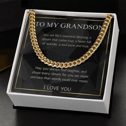 The Precious Grandson Cuban Link Chain: A Gift of Love, Blessings, and Encouragement
