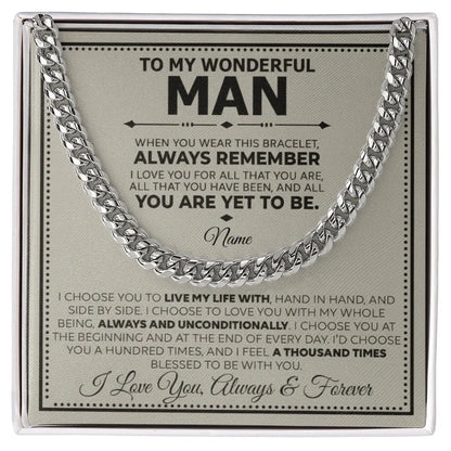 I Love You Always & Forever – Men's Cuban Link Bracelet Gift ShineOn Fulfillment