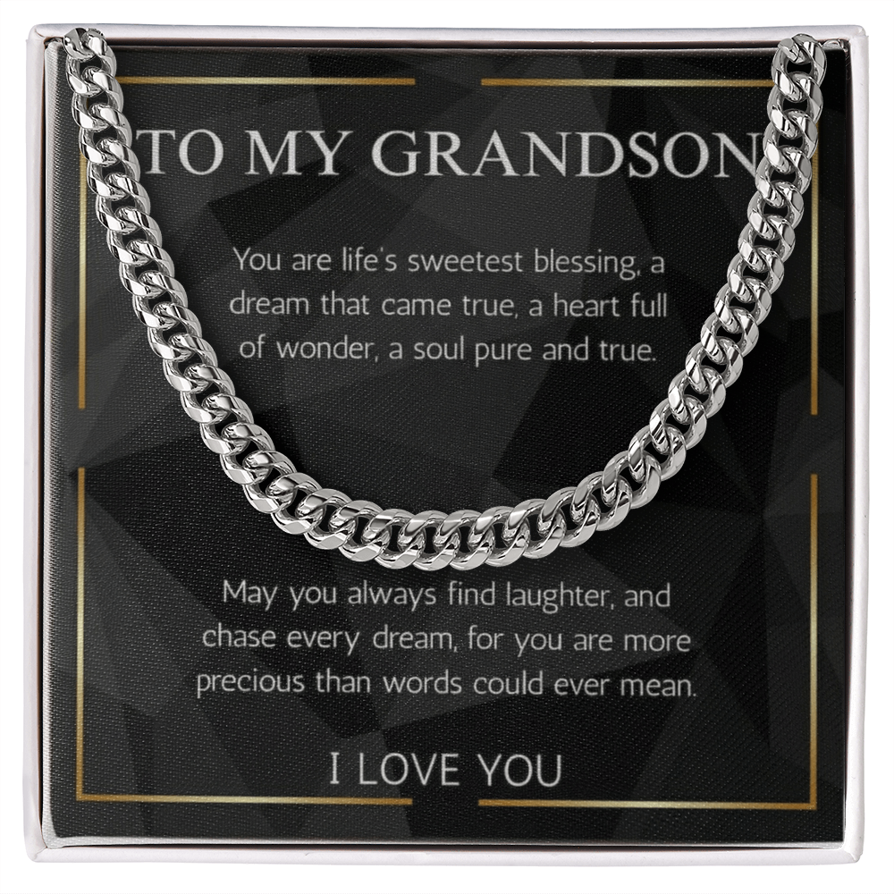 The Precious Grandson Cuban Link Chain: A Gift of Love, Blessings, and Encouragement