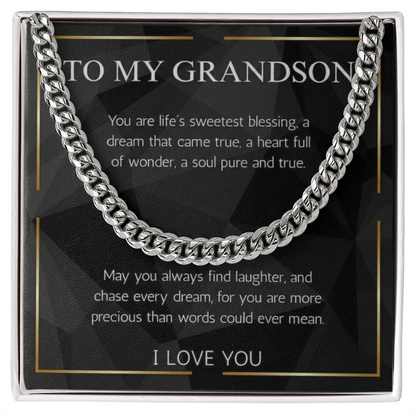 The Precious Grandson Cuban Link Chain: A Gift of Love, Blessings, and Encouragement