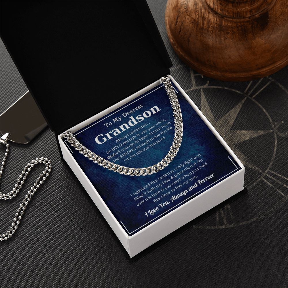 The Brave Grandson Cuban Link Chain: A Gift of Strength, Love, and Protection