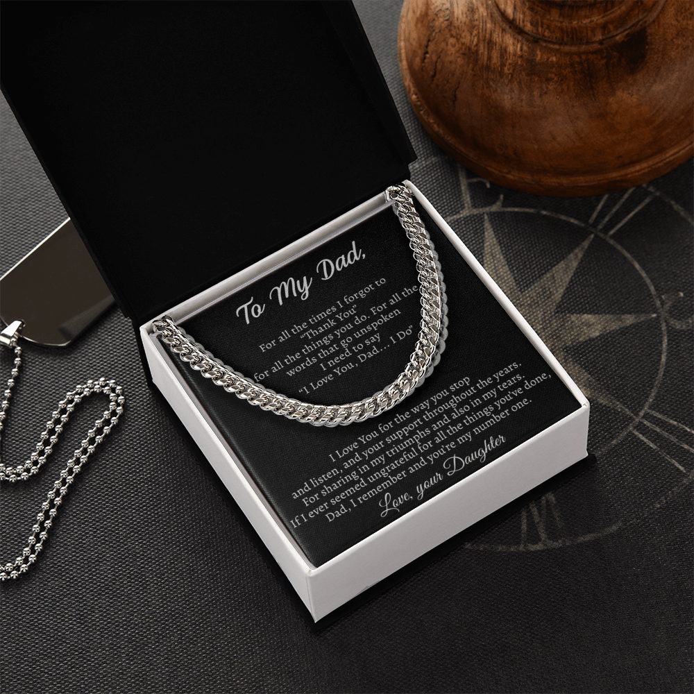 The ‘Thank You Dad' Cuban Link Chain: A Daughter's Tribute to Her First Hero