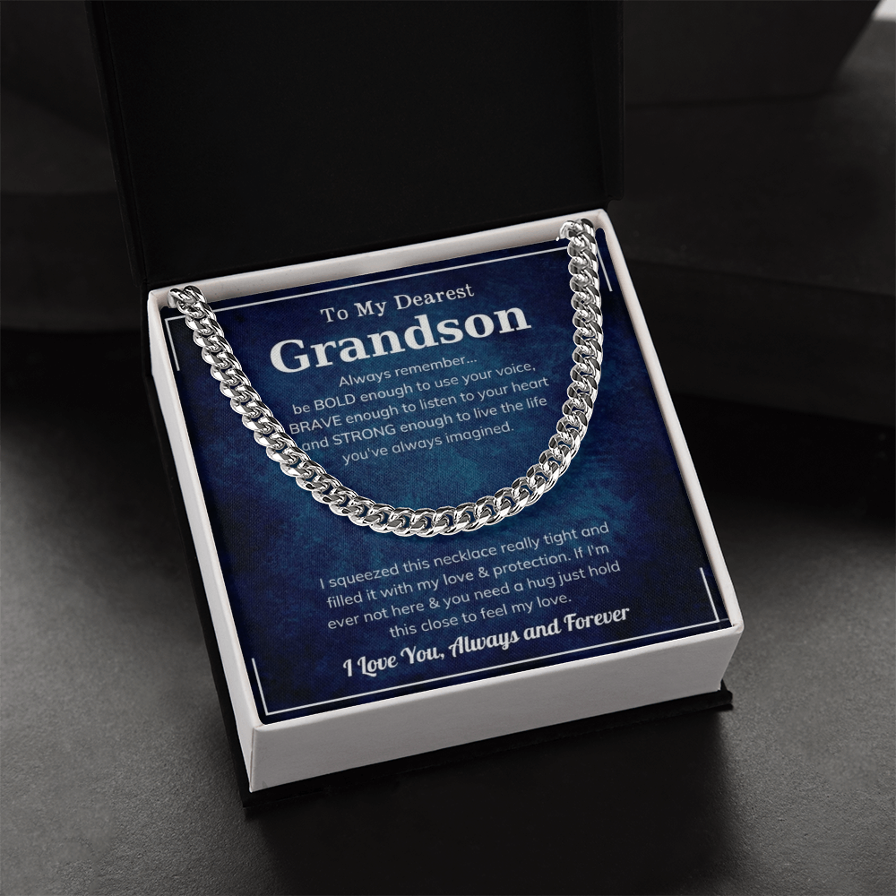 The Brave Grandson Cuban Link Chain: A Gift of Strength, Love, and Protection