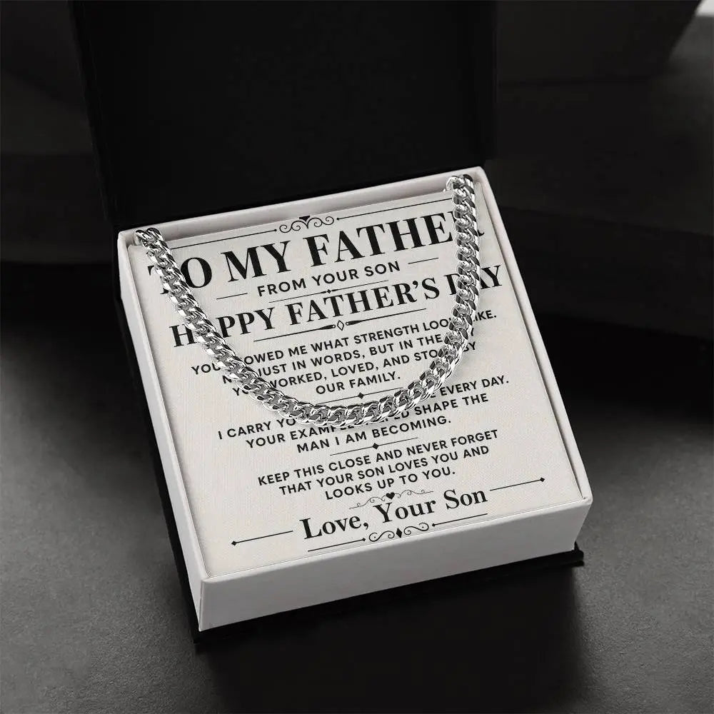 To My Father Necklace  - Happy Father’s Day Gift ShineOn Fulfillment