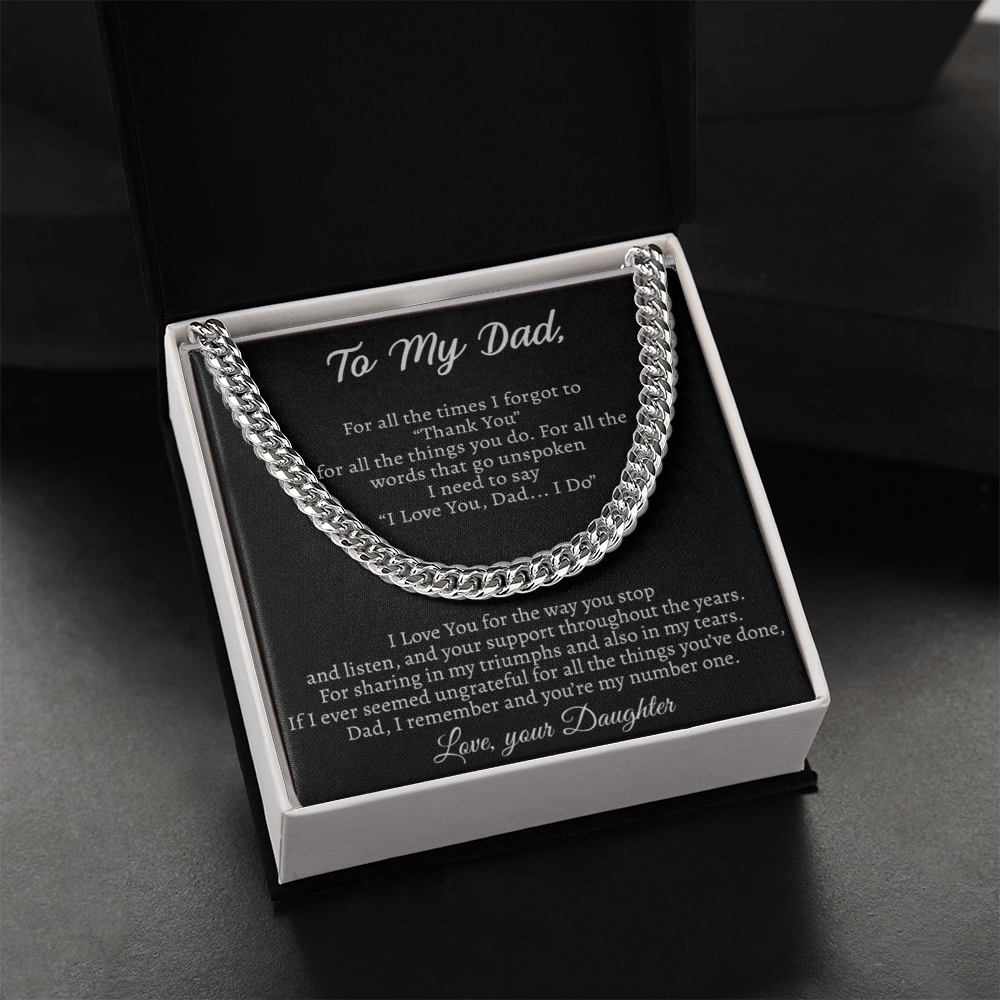 The ‘Thank You Dad' Cuban Link Chain: A Daughter's Tribute to Her First Hero