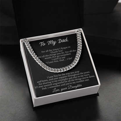 The ‘Thank You Dad' Cuban Link Chain: A Daughter's Tribute to Her First Hero