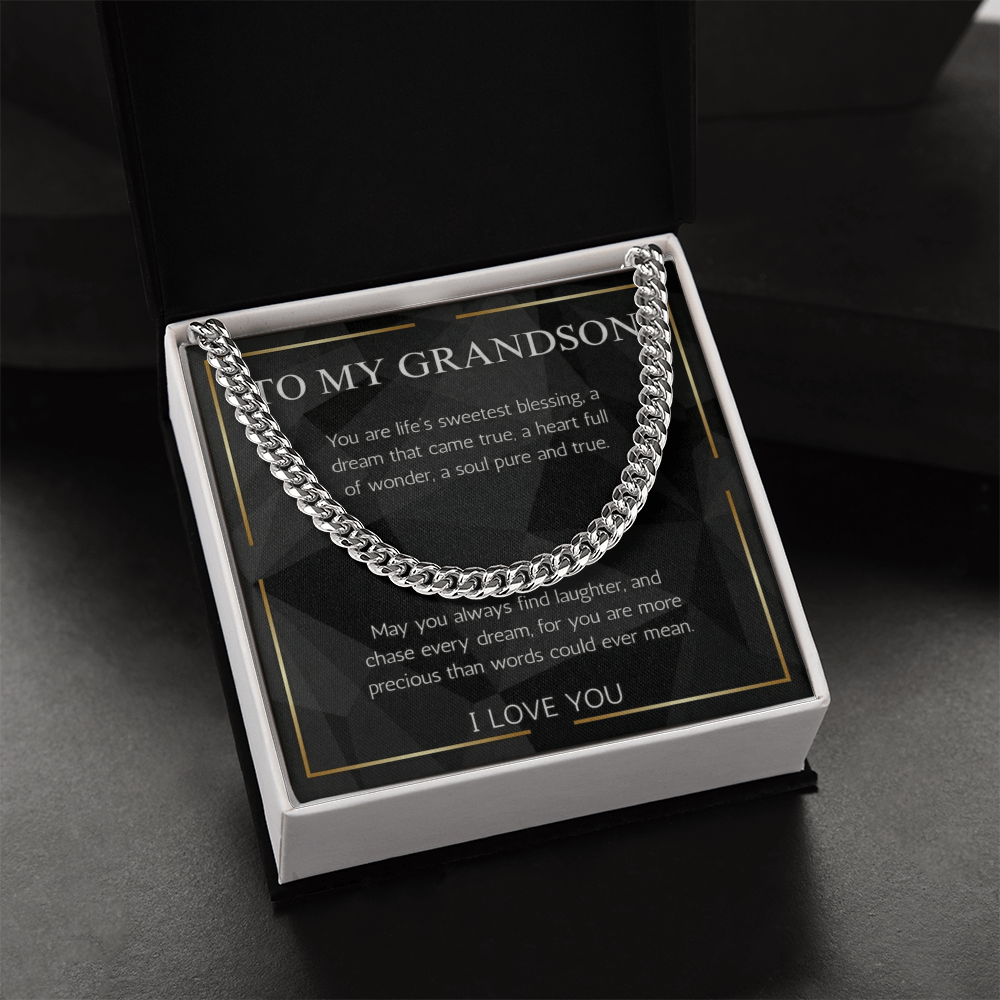The Precious Grandson Cuban Link Chain: A Gift of Love, Blessings, and Encouragement