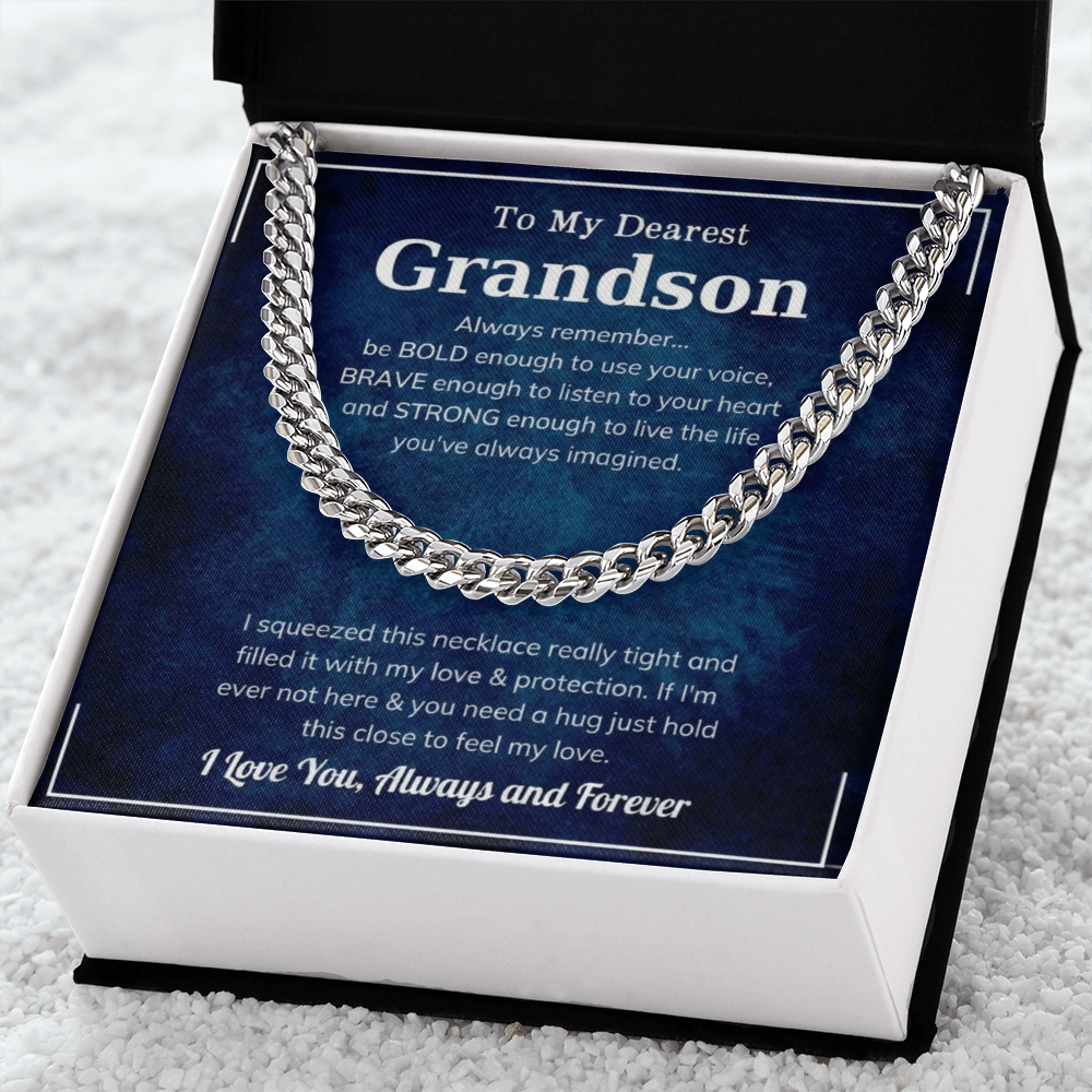The Brave Grandson Cuban Link Chain: A Gift of Strength, Love, and Protection