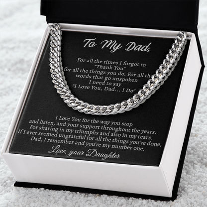 The ‘Thank You Dad' Cuban Link Chain: A Daughter's Tribute to Her First Hero
