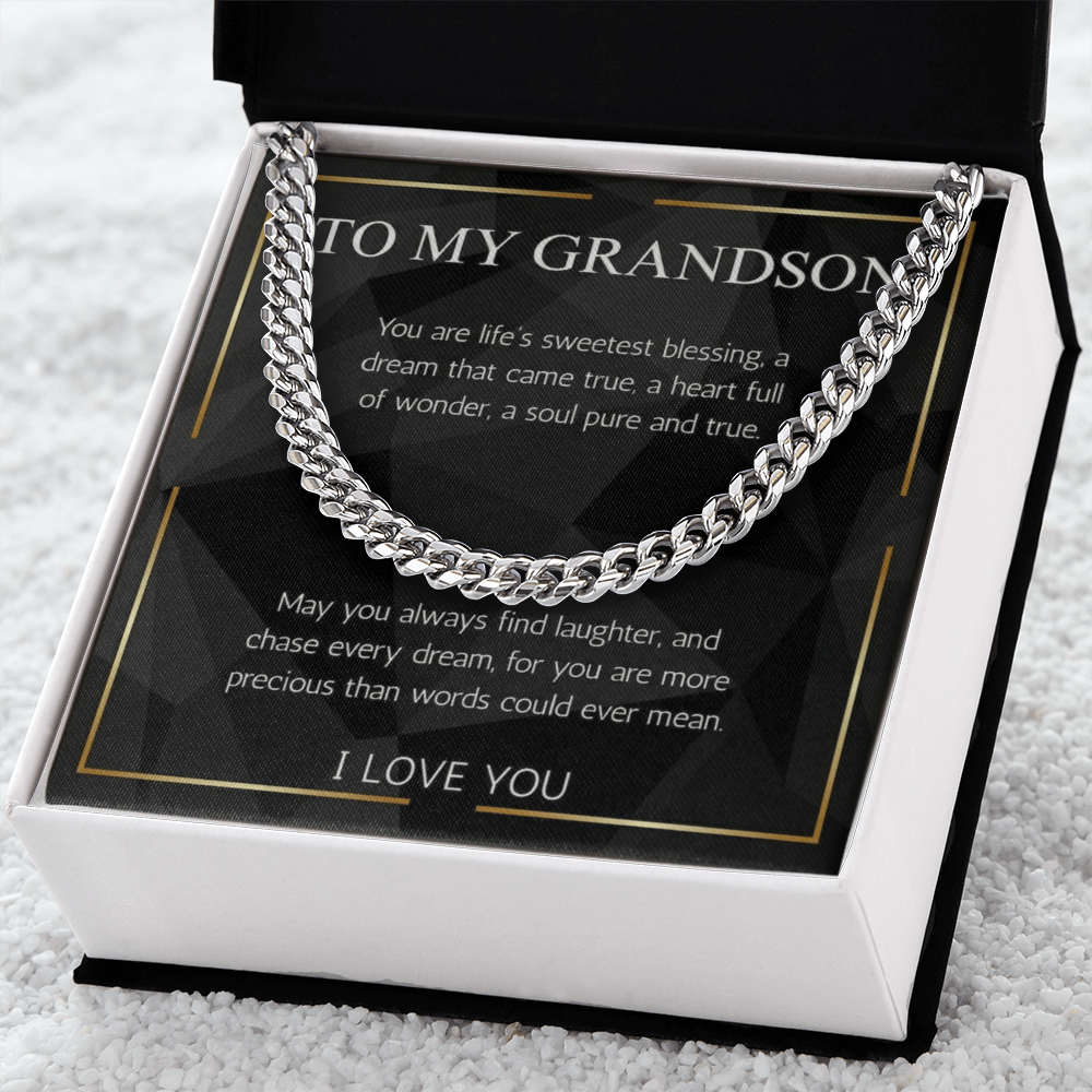 The Precious Grandson Cuban Link Chain: A Gift of Love, Blessings, and Encouragement