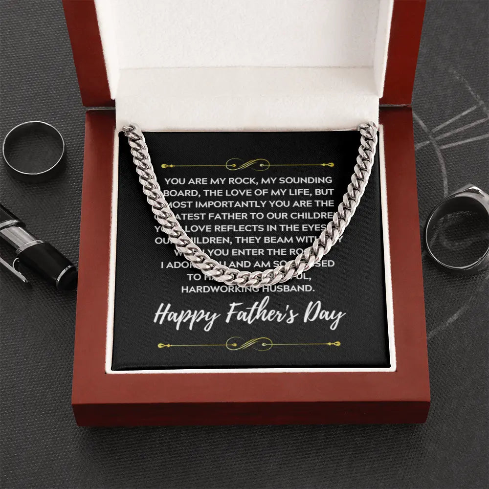 Happy Father's Day Gift for Husband from Wife, “Greatest Father to Our Children” Message Card Jewelry ShineOn Fulfillment