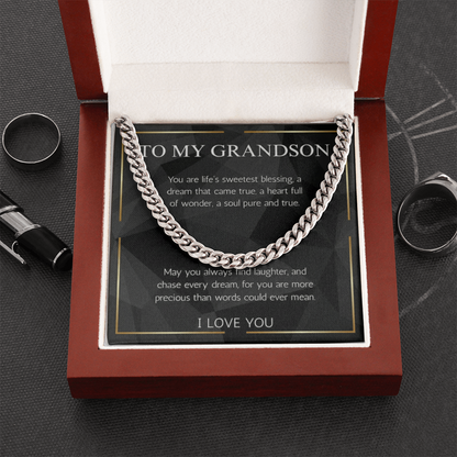 The Precious Grandson Cuban Link Chain: A Gift of Love, Blessings, and Encouragement