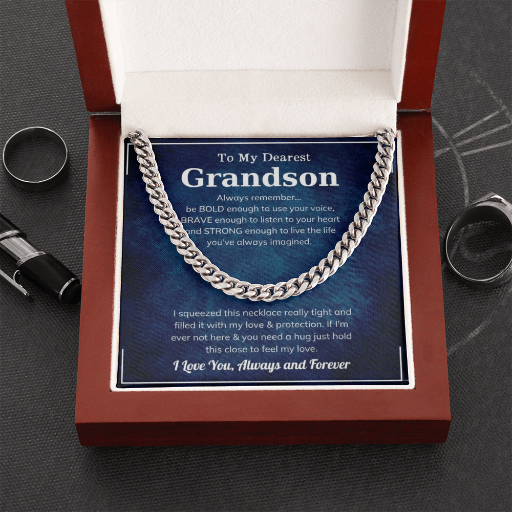 The Brave Grandson Cuban Link Chain: A Gift of Strength, Love, and Protection