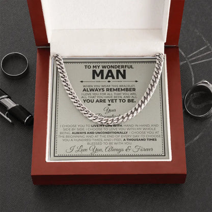 I Love You Always & Forever – Men's Cuban Link Bracelet Gift ShineOn Fulfillment
