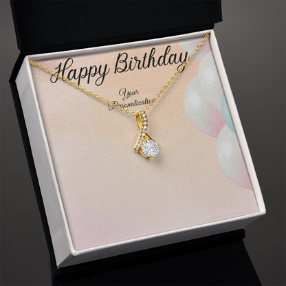 Happy Birthday Alluring Beauty Necklace for Wife, Girlfriend, Daughter, Mom, Niece, Sister & Soulmate