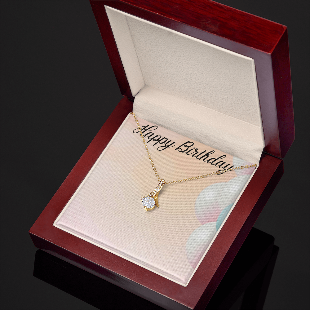 Happy Birthday Alluring Beauty Necklace for Wife, Girlfriend, Daughter, Mom, Niece, Sister & Soulmate