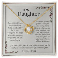 To My Daughter – Infinity Knot Necklace & Keepsake Message Card (From Mom)