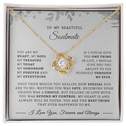 To My Beautiful Soulmate Necklace – Forever & Always Love Message Gift ShineOn Fulfillment