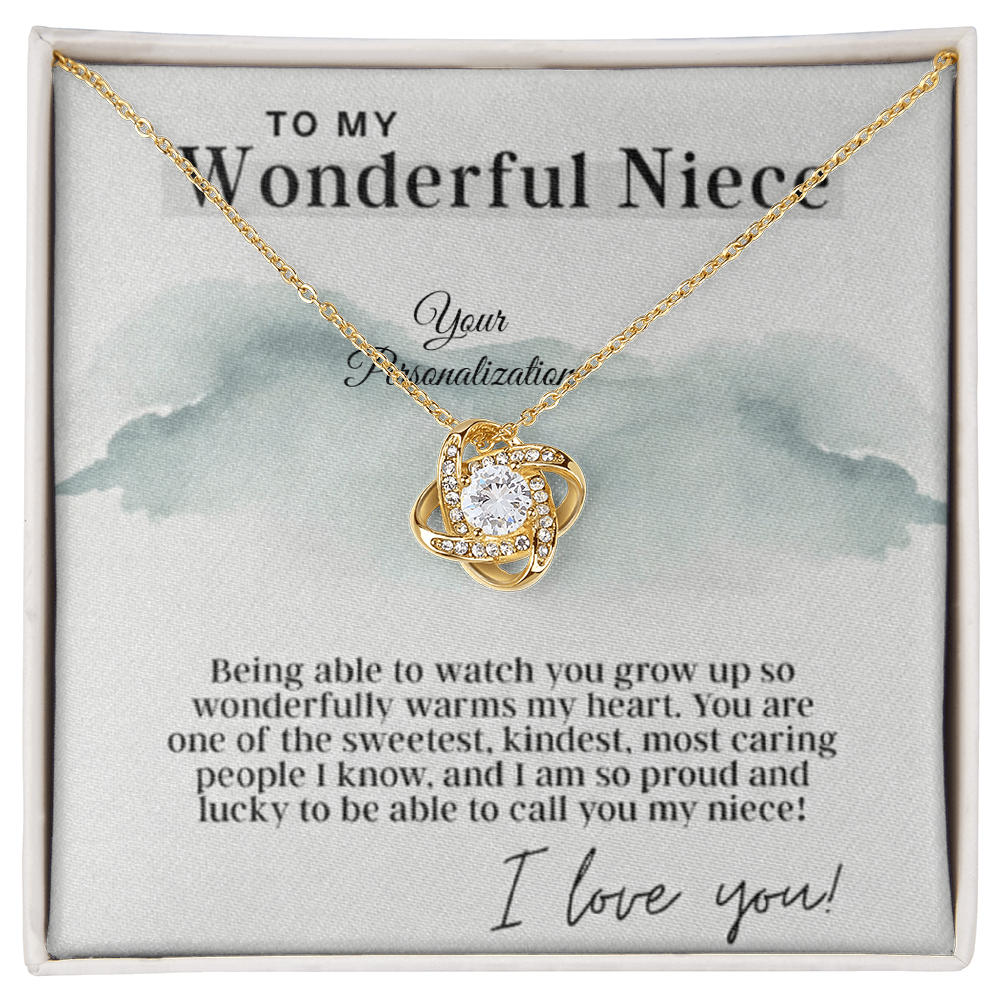 To My Wonderful Niece – Love Knot Necklace | A Forever Bond Gift