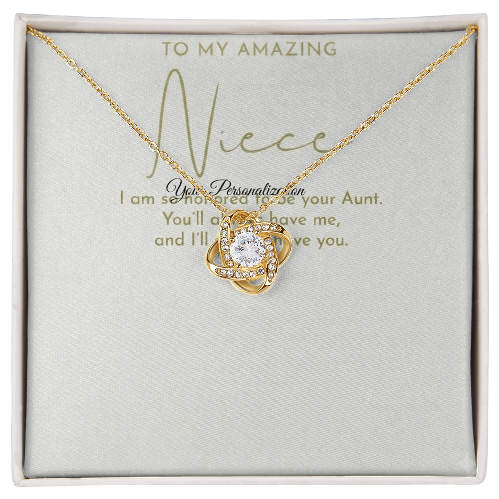 To My Amazing Niece – Love Knot Necklace from Aunt | Forever Bond Gift