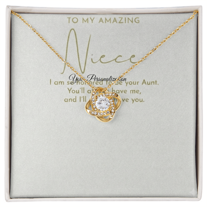 To My Amazing Niece – Love Knot Necklace from Aunt | Forever Bond Gift