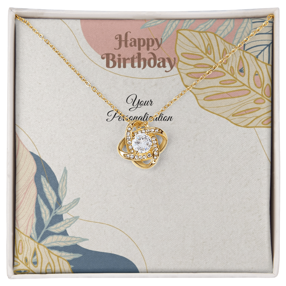 Happy Birthday Love Knot Necklace for Wife, Girlfriend, Daughter, Granddaughter,Mom, Niece, Sister & Soulmate
