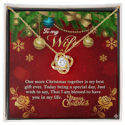 To My Wife — Christmas Love Knot Necklace