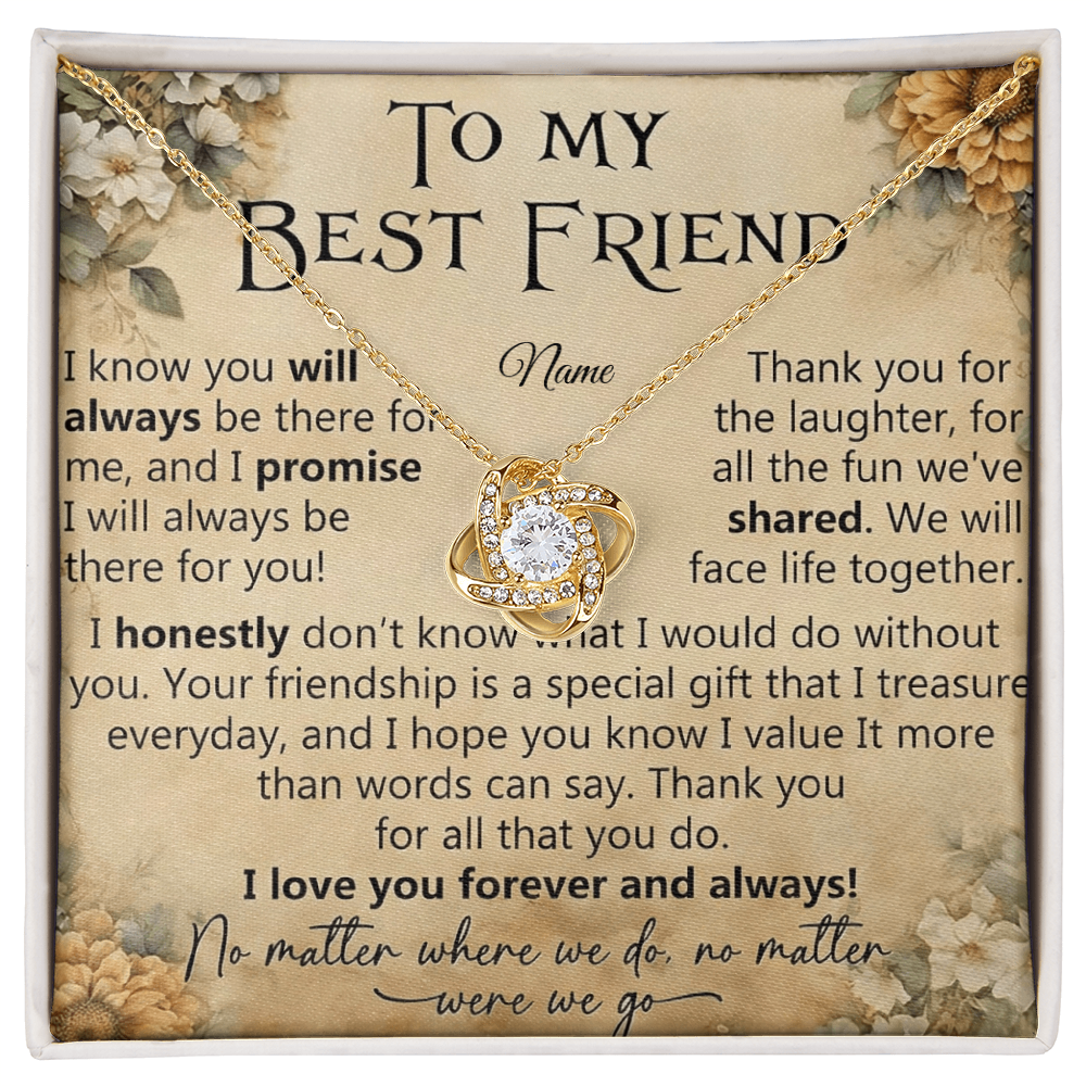 To My Best Friend – Love Knot Necklace | Forever & Always by My Side