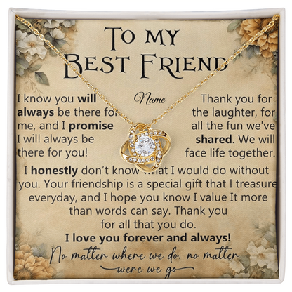 To My Best Friend – Love Knot Necklace | Forever & Always by My Side