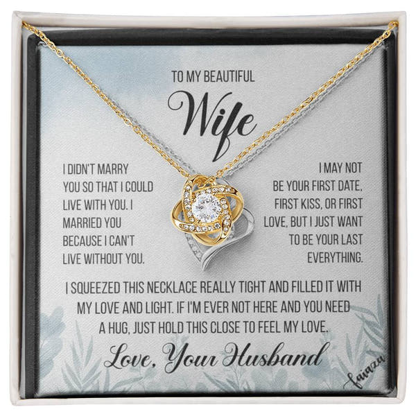 To My Beautiful Wife – “Last Everything” Heart Necklace & Message Card (From Husband)