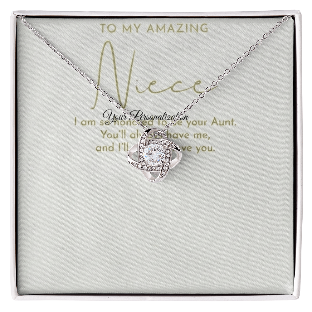 To My Amazing Niece – Love Knot Necklace from Aunt | Forever Bond Gift