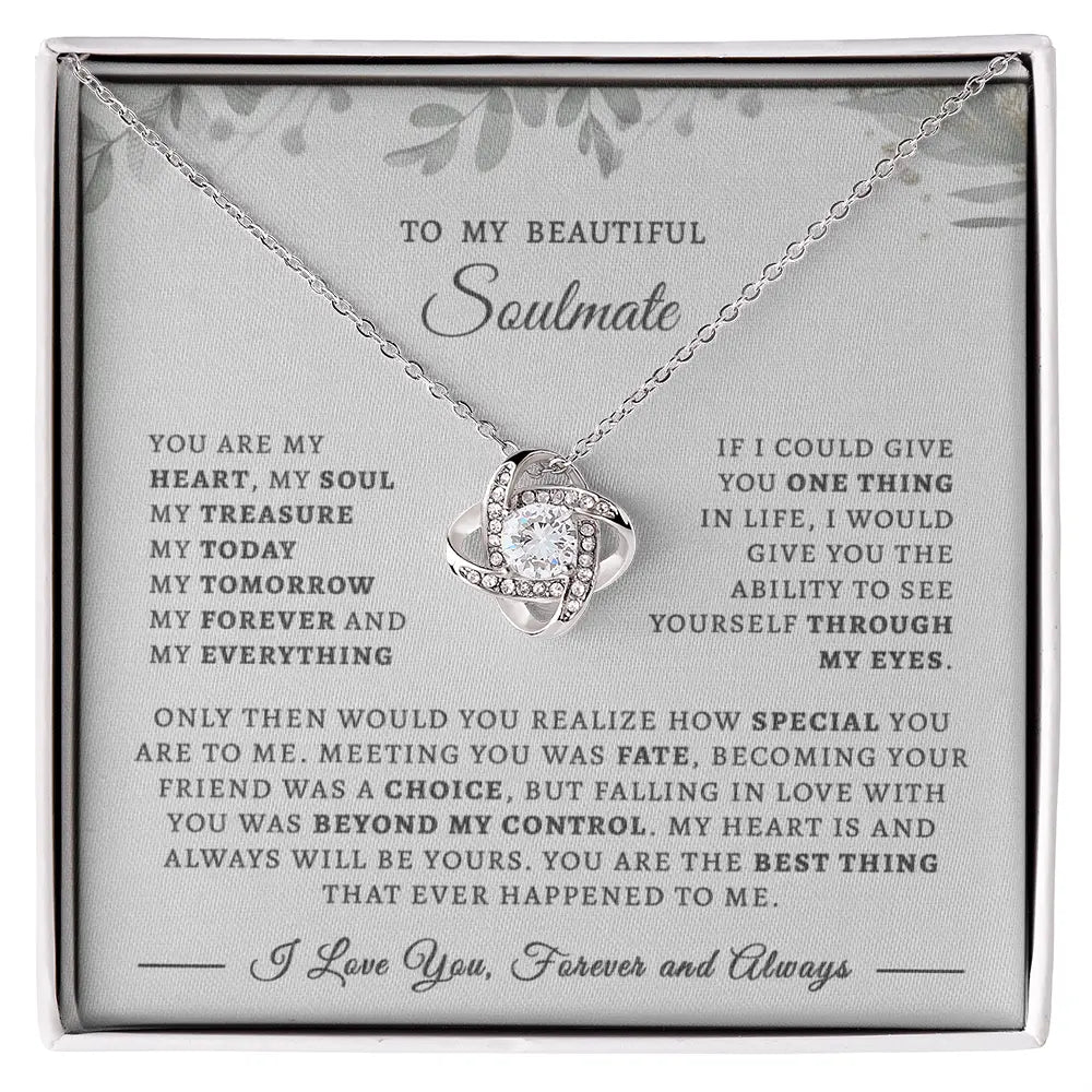 To My Beautiful Soulmate Necklace – Forever & Always Love Message Gift ShineOn Fulfillment