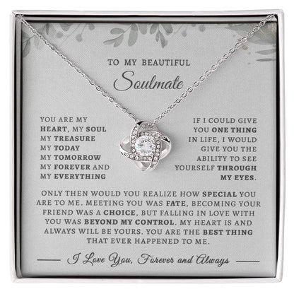 To My Beautiful Soulmate Necklace – Forever & Always Love Message Gift ShineOn Fulfillment