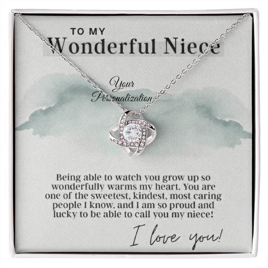 To My Wonderful Niece – Love Knot Necklace | A Forever Bond Gift