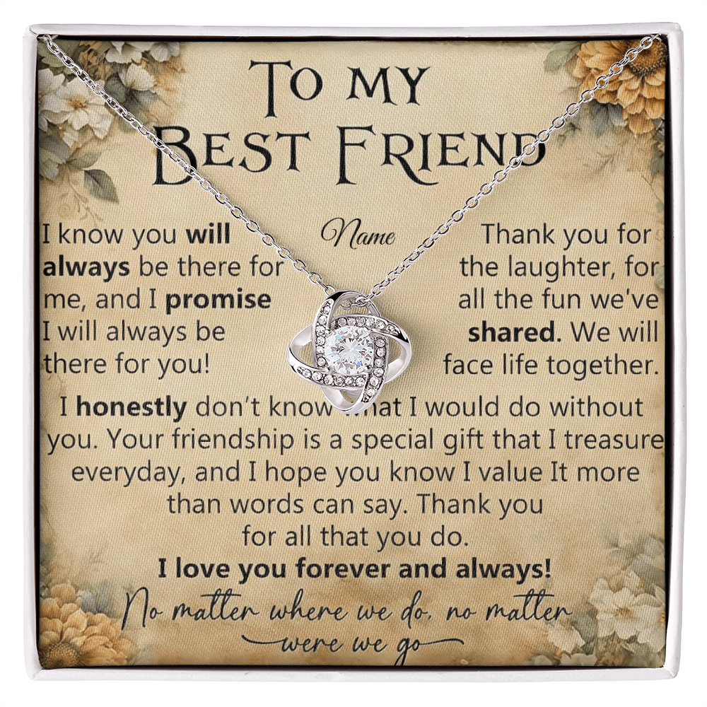 To My Best Friend – Love Knot Necklace | Forever & Always by My Side