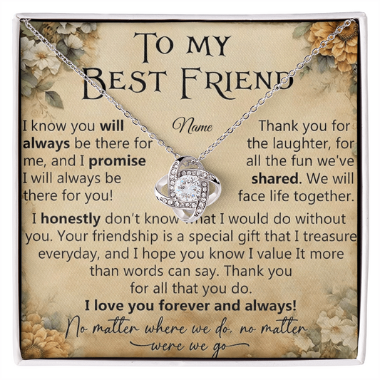 To My Best Friend – Love Knot Necklace | Forever & Always by My Side