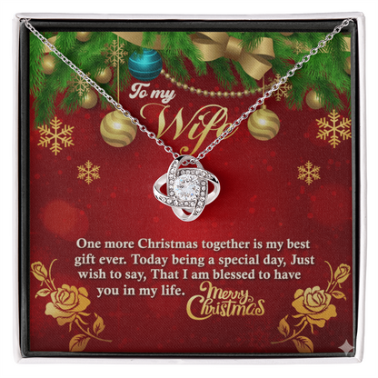 To My Wife — Christmas Love Knot Necklace