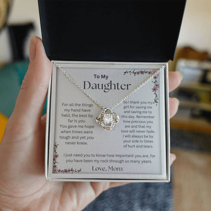 To My Daughter – Infinity Knot Necklace & Keepsake Message Card (From Mom)