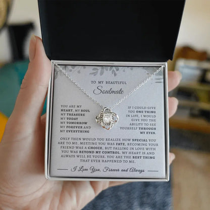 To My Beautiful Soulmate Necklace – Forever & Always Love Message Gift ShineOn Fulfillment